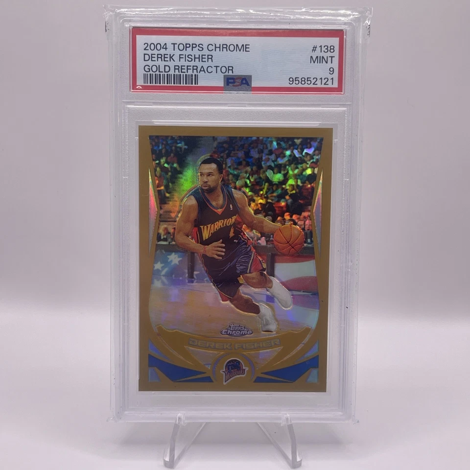 Derek Fisher 2004 Topps cromo refractor dorado #138 PSA 9/99  Foto 1 de 4
