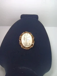 Antique Helen Of Troy Gold Tone Cameo Pendent Brooch Hattie Carnegie? Art Nouvea - Picture 1 of 6