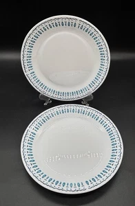 Corelle Milk Glass Everyday Expressions Azure Blue Medallion  Salad Bread Plates - Picture 1 of 3