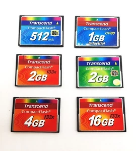 Transcend 512MB 1GB 2GB 4GB 16GB CF Card 80X 133X Industrial CompactFlash Card - Picture 1 of 16
