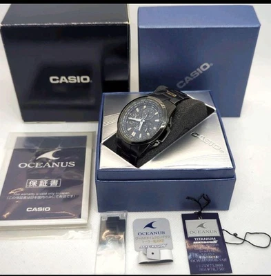 卡西欧 Oceanus OCW M700 黑色钛太阳能收音机世界时间多波段 — 第 1/4 张图片