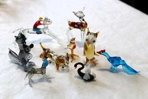 Vintage Lampwork Glass Animals Owl Bambi Squirrel Horse & Jockey Dachshund Swan - Picture 1 of 35