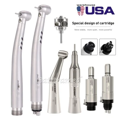AZDENT Dental LED High Speed Handpiece /Contra Angle/Straight/Air Motor 2/4H - Image 1 of 4