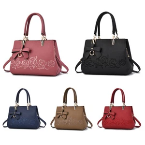 Women Tote Handbag Top Handle Satchel Leather PU Shoulder Messenger Bag Purse - Picture 1 of 22