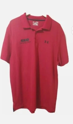 Camisa polo masculina Under Armour manga curta vermelha XL/TG logotipo Geórgia do Sul fenda - Imagem 1 de 4