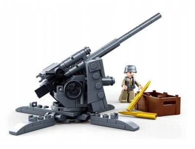SLUBAN Klemmbausteine Spielbausteine FLAK WW2 Flugabwehrkanone (115 Teile) Spielzeug