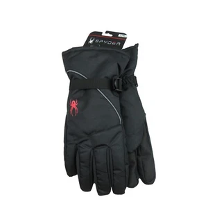 Spyder Insulated Ski Winter Snow Black Red Gloves Men's Size Large / XL NEW - Picture 1 of 11