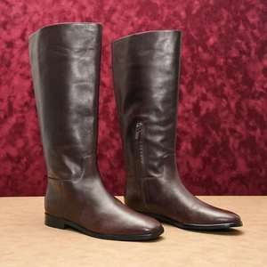 Vince Margaret Women Wide Calf Ganache Leather Riding Boots 8US EUR38.5 - Picture 1 of 9