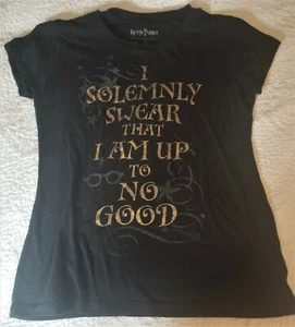 Harry Potter Mädchen T-Shirt Große 11/13 Schwarz mit "Ich schwöre feierlich, dass ich bin..." - Bild 1 von 3
