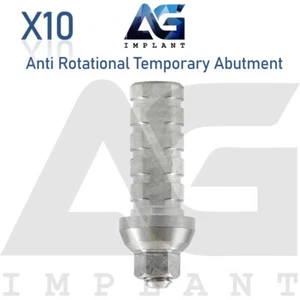 10 prótesis temporales antirotacionales de titanio para dental hexagonal 2,42 mm - Imagen 1 de 5