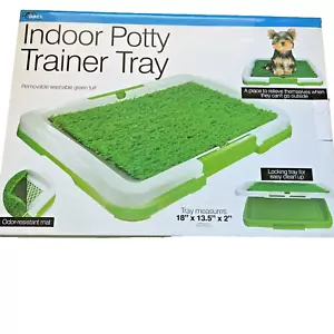 Bandeja de entrenamiento para ir al baño interior para cachorros Dukes Pet 18 x 13,5 x 2 pulgadas césped verde extraíble - Imagen 1 de 11