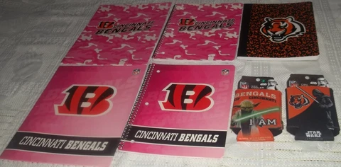 BRAND NEW CINCINNATI BENGALS NFL LOT(7) CAN COOLERS & OFFICE SCHOOL SUPPLIES NEW Cover