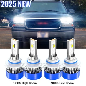 for GMC Yukon XL 1500 2000-2006 9005 9006 LED Headlights Bulbs High & Low Beam - Picture 1 of 12