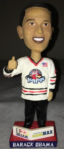 Barack Obama Rockford IceHogs Bobblehead Bobbles Dobbles No Box Cover