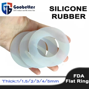 10PCS WHITE SILICONE HIGH TEMP FLAT RING RUBBER WASHER SEAL GASKETS THICK 1-5mm - Picture 1 of 263