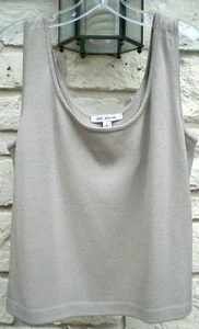 NWT ST. JOHN MOCHA SLEEVELESS TOP LARGE - Picture 1 of 3