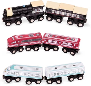 Battat – Classic Trains – 6Pc Wooden Railroad Set – Magnetic Toy Trains – Train - Picture 1 of 12
