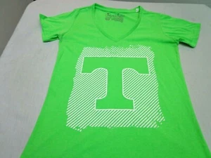 Tennessee Volunteers T-Shirt Women's Green V-Neck NCAA Pressbox Medium - Picture 1 of 6