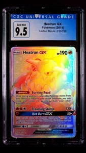 Heatran GX 238/236 Unified Minds Gem Mint CGC 9.5 Rainbow Pokemon Card 2019 - Picture 1 of 2