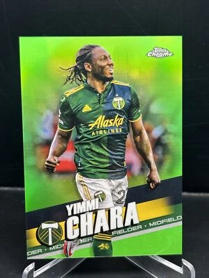 2022 Topps Chrome MLS Yimmi Chara Neon Green Refractor #/99 Timbers Colormatch - Image 1 of 4