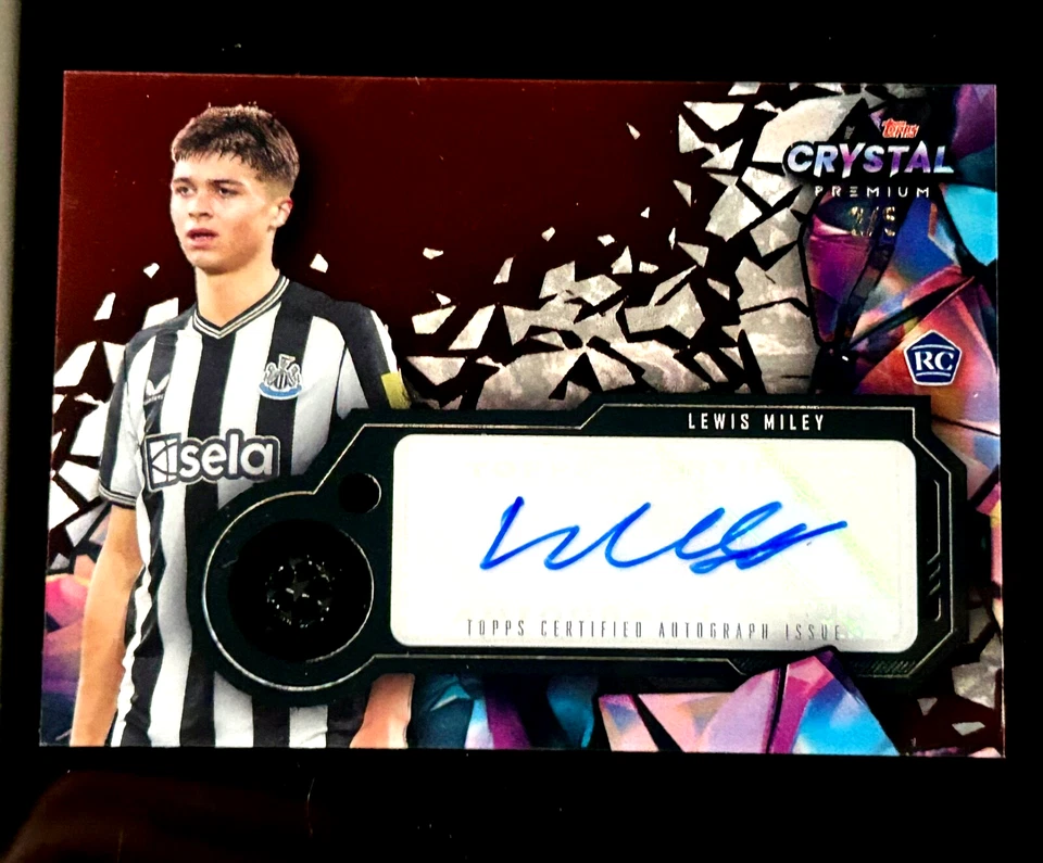 ‎️‍🔥2023 Topps Premium Crystal Lewis Miley ROOKIE Auto /5 Newcastle UNIQUE 🔥 - Photo 1/4