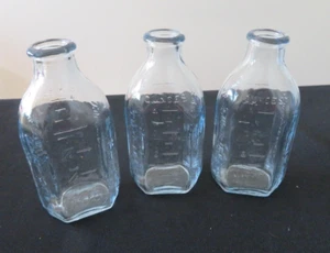 3 Fire King Sapphire Blue 4 Oz Baby Bottles Nurser Exc Condition - Picture 1 of 8