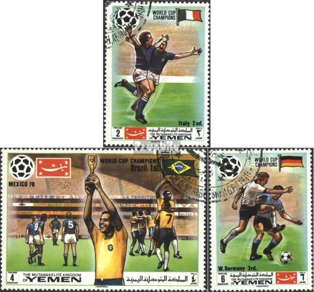 Yémen (Royaume-Uni) 1150A-1152A oblitéré 1970 vainqueur Football-WM ´70, Mexique - Photo 1/1