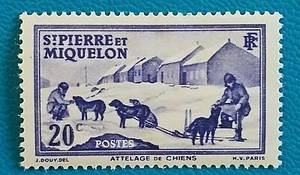 FRENCH COLONIES....St. Pierre and Miquelon...1938....Team of Dogs - Picture 1 of 1