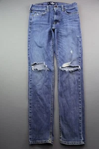 Men's Hollister Jeans Epic Flex Skinny Distressed 5 Pocket Sz 29x32 (Meas 29x29) - Picture 1 of 10