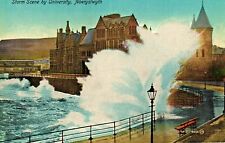 Aberystwyth Ceredigion Wales Postcard C1910 Storm Scene By University