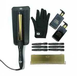 Foxy Locks Gold Plated Curling Wand Gift Set with Hair Holder & Luxury Duo - Picture 1 of 1