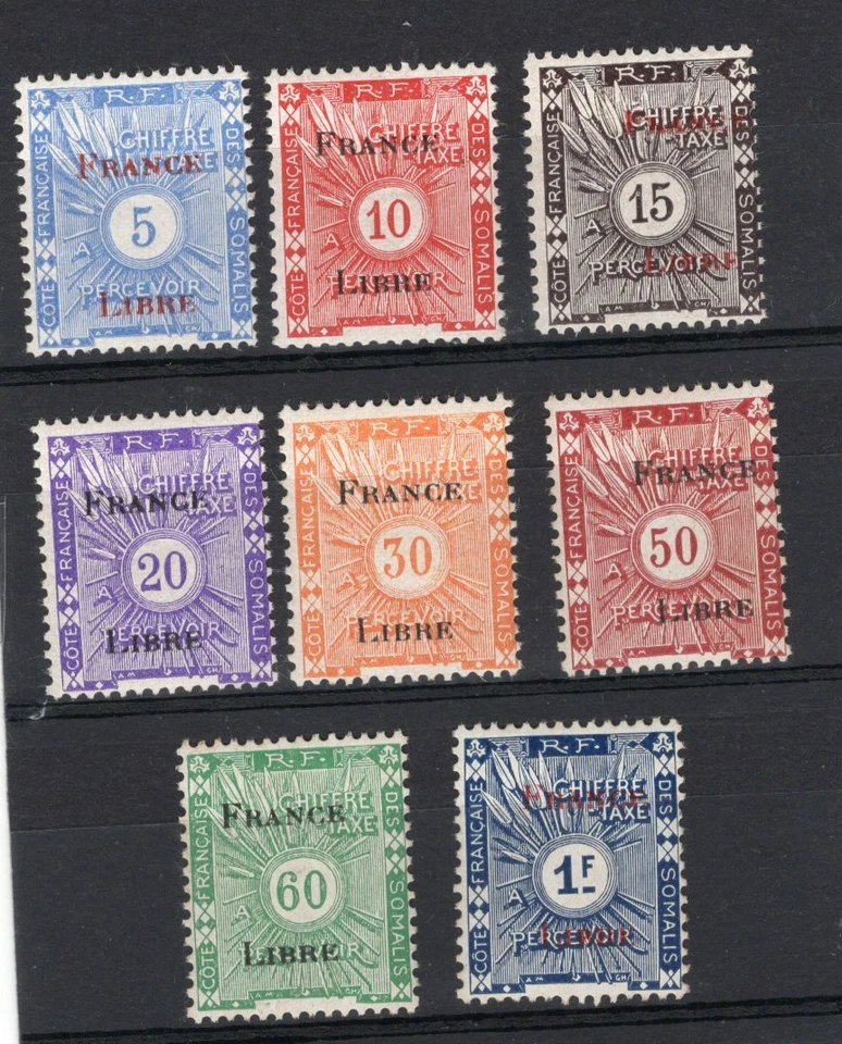 FRANCE SOMALY COAST, YV # T 21/8, COMPLETE SET, MH, VF - Image 1 of 1
