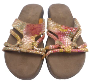AEROSOLES Wip Away Women's Comfort Slide Flat Sandals Sz 6.5M Floral Snake Print - Picture 1 of 11
