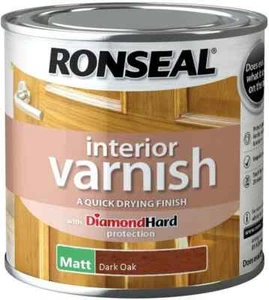 2 x Ronseal 36857 Vernice per Interni Asciugatura Rapida Diamante Duro Opaco Rovere Scuro 250ml - Foto 1 di 1