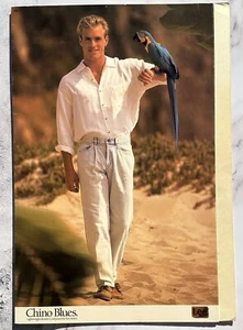Lee Jeans Chino Blues AD Promo Store Display Poster 1990's VTG 24 x 37 Parrot - Picture 1 of 11