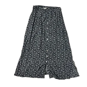 Jones New York Sport Women Gray Vines Flexible Straps Long Maxi Skirt Size 8 - Picture 1 of 7