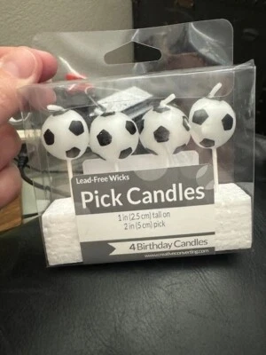 Balón de fútbol 4ct. Elige Velas Fiesta Pastel Decoración Suministro ¡¡Nuevo!!! Foto 1 de 2