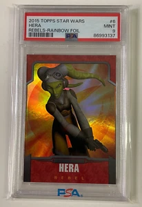 PSA 9 Parallel Rainbow Foil Hera 2015 Topps Star Wars Rebels Card #6 - Picture 1 of 3
