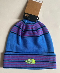 NWT Mens The North Face Dock Worker Recycled Cuffed Beanie Hat Ski Cap Blue - Picture 1 of 2