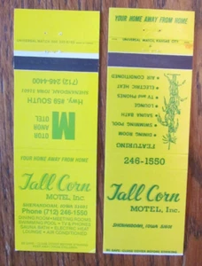 SHENANDOAH, IOWA MATCHBOOK COVERS: TALL CORN MOTEL EMPTY MATCHCOVERS -A - Picture 1 of 1