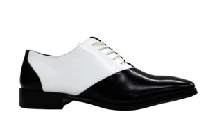 Zapatos de vestir de encaje negro/blanco Antonio Cerrelli para hombre 6980 - Imagen 1 de 7