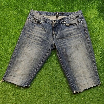 DC Slacker Shorts Adulto 29 Azul Denim Distressed Cut Off Straight jorts casual - Imagen 1 de 4