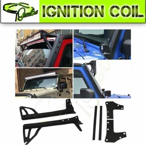 For 2007-2017 Jeep Wrangler JK 2pcs Mount Work Light Bracket Black 52inch - Picture 1 of 11