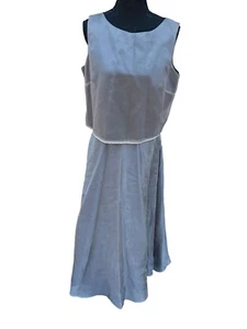 Gray 2 Piece shimmery Long Dress Skirt Set Prom Fairy Formal Vintage 90s Whimsy - Picture 1 of 7