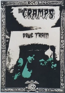 "THE CRAMPS / DRUG TRAIN" Affiche U.K. originale entoilée 1980 61x85cm - Picture 1 of 1