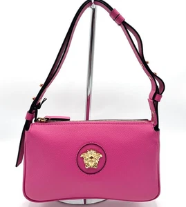 [Ebay Live] Versace Fushcia Pebbled Leather La Medusa Hobo - Picture 1 of 10
