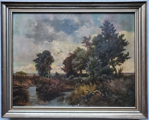Gemälde Öl Landschaft Bäume Weiher Jäger Raimund Danzer Signiert - Picture 1 of 14