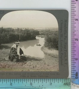 Jordania y Montañas de Judea desde Acantilados Moab Palestina Keystone Stereoview - Imagen 1 de 2