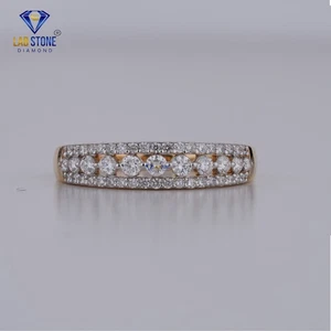 0.35 TDW Round Cut Diamond Ring 925 silver Labstone - Picture 1 of 4