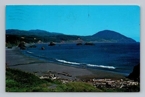 Postal O Port Orford Beach Oregon Océano Pacífico de HWY 101 de colección - Imagen 1 de 2